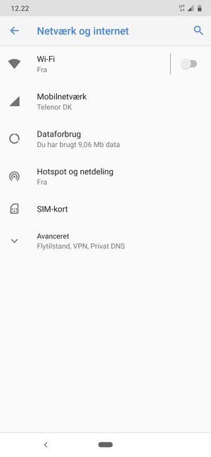 Vælg Mobilnetværk