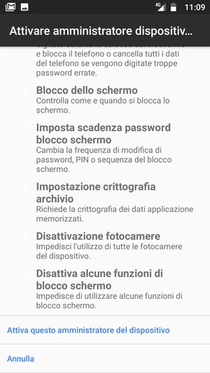 Scorri verso il basso e seleziona Attiva questo amministratore del dispositivo
