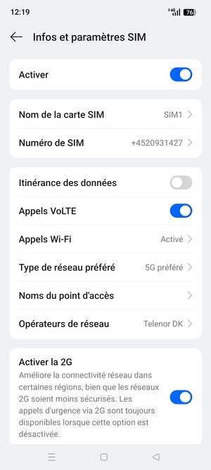 Pour changer de réseau en cas de problèmes de réseau, sélectionnez Opérateurs de réseau