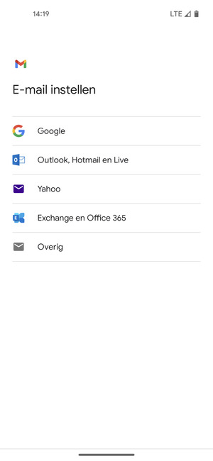 Selecteer Exchange en Office 365