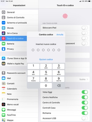 Inserisci il nuovo codice di accesso