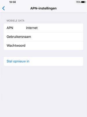 Voer internetgegevens in