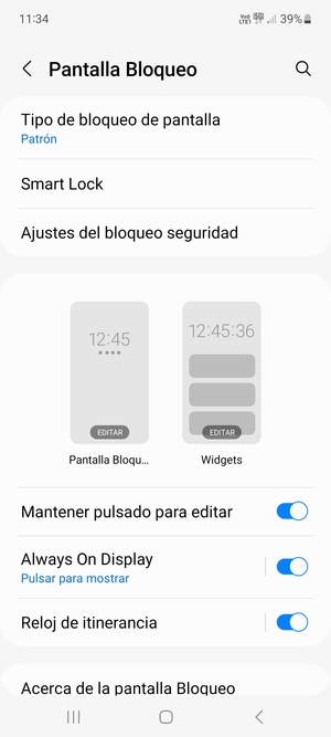 El teléfono ha sido asegurado con un bloqueo de pantalla