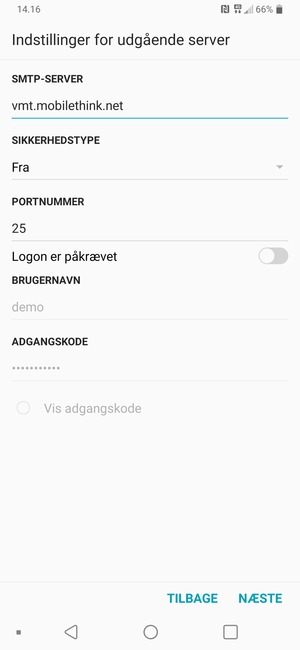 Slå Logon er påkrævet fra og vælg NÆSTE