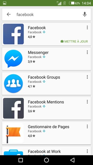 Sélectionnez l'appli