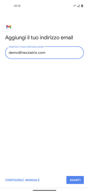 Inserisci il tuo indirizzo email e seleziona AVANTI