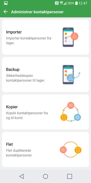 Vælg Importer