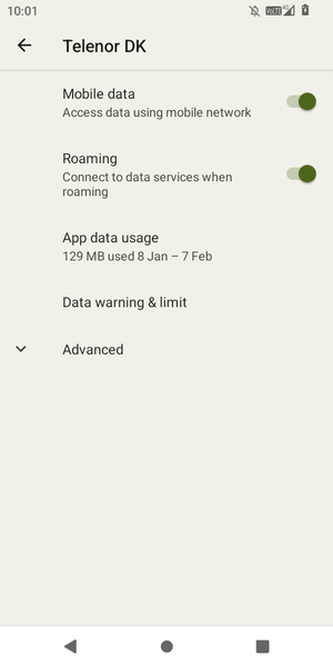 Turn Roaming on or off