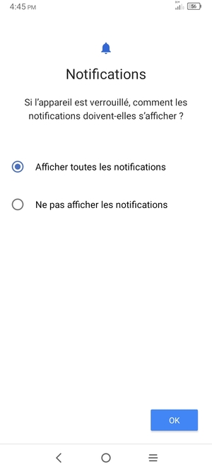 Sélectionnez votre option préférée et sélectionnez OK