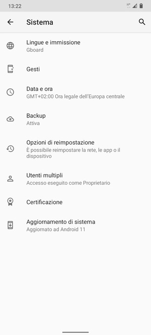 Seleziona Aggiornamento di sistema