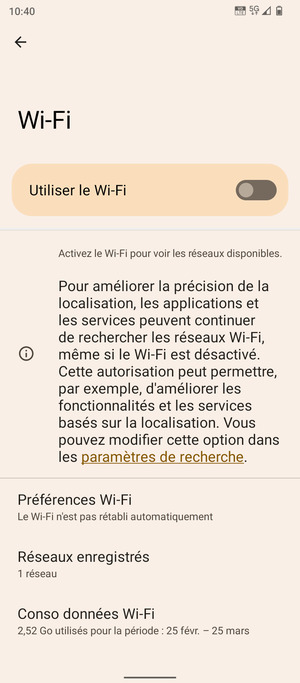 Activer le Utiliser le Wi-Fi