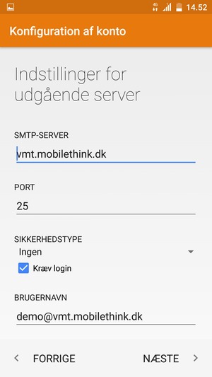Indtast udgående serveradresse