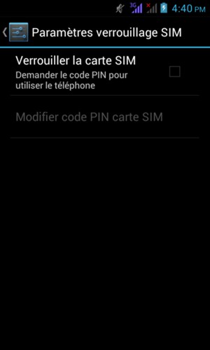 Cochez la case Verrouiller la carte SIM