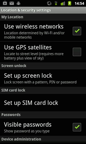Select Set up screen lock