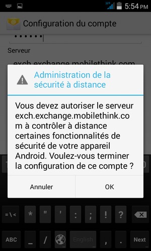 Sélectionnez OK