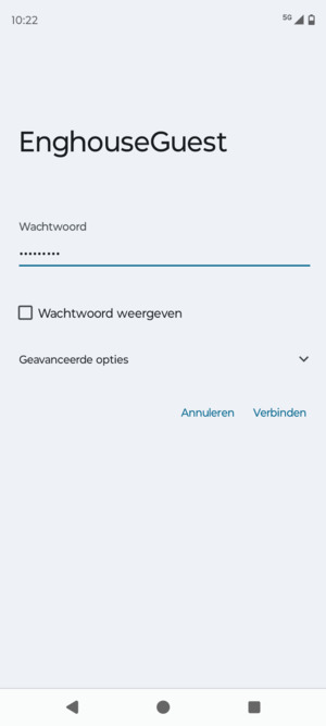 Voer het WiFi-wachtwoord in en selecteer Verbinden