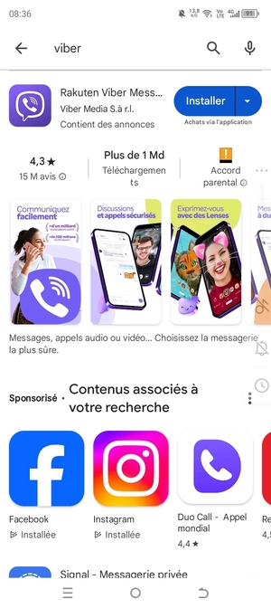 Sélectionnez l'appli