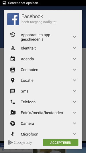 Selecteer ACCEPTEREN