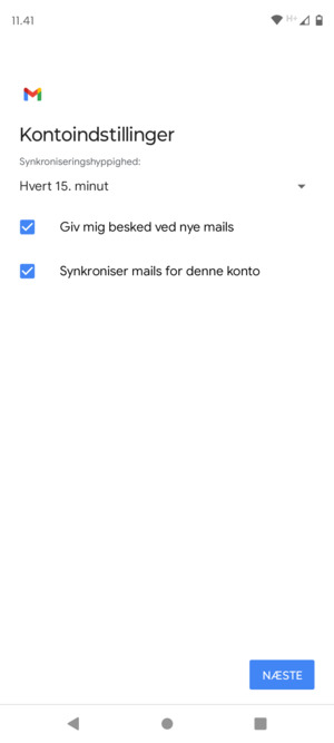 Vælg NÆSTE