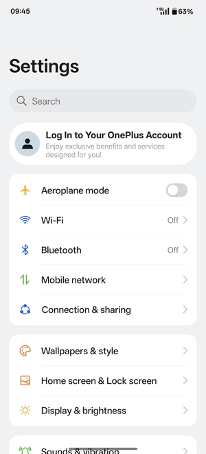 Select Connection & sharing