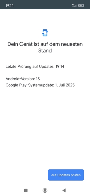 Falls Ihr Handy aktualisiert ist, wird Ihnen der folgende Bildschirm angezeigt