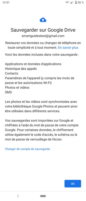 Sélectionnez OK