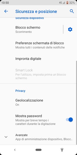Scorri e seleziona Geolocalizzazione