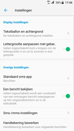 Selecteer Sms-/mms-instellingen