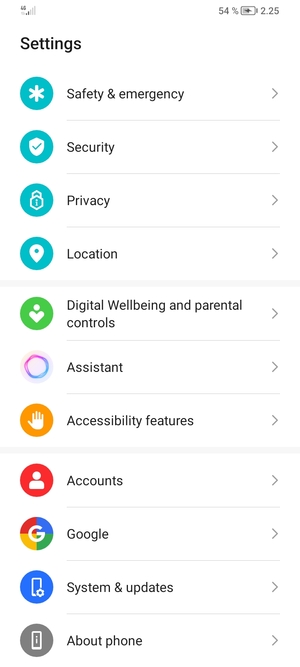 Scroll to and select Accounts