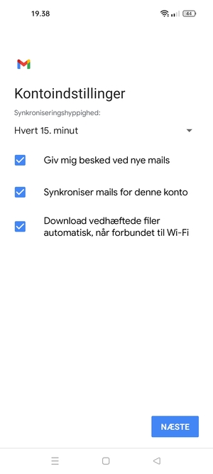 Vælg NÆSTE