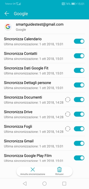 Le tue informazioni verranno sincronizzate