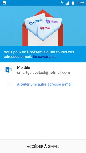 Sélectionnez ACCÉDER À GMAIL