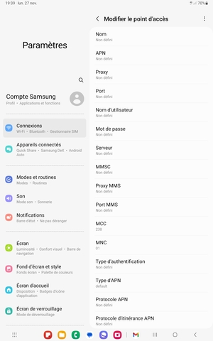 Saisissez les informations MMS