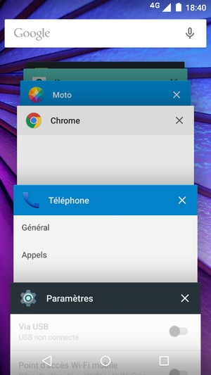 Faites glisser les applis vers la droite pour les fermer