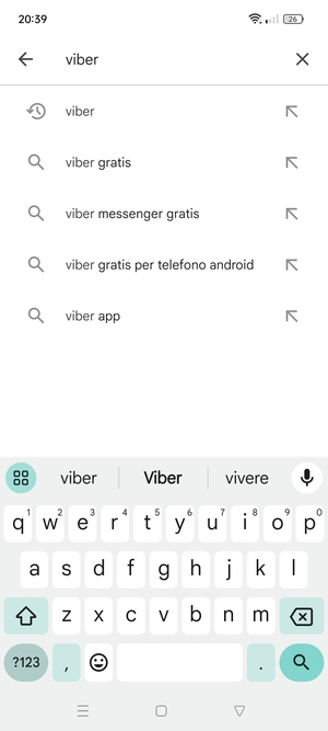 Inserisci il nome dell'app e seleziona Ricerca