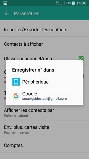 Sélectionnez votre compte Google