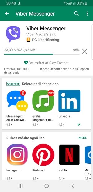 Afvent at installeringen er afsluttet