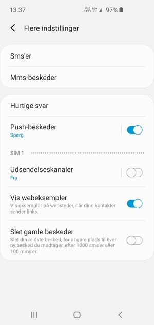 Vælg Sms'er
