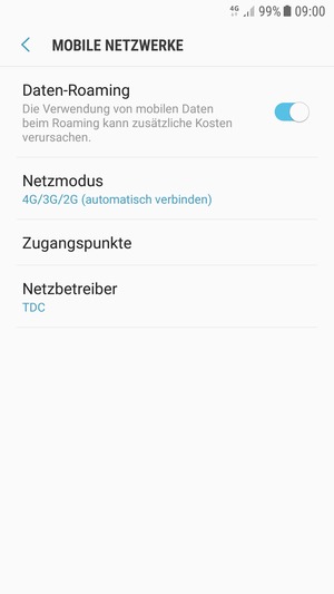 Schalten Sie Daten- Roaming an oder aus