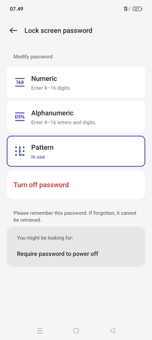 Your phone is now secure with a screen lock