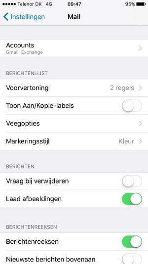 Selecteer Accounts