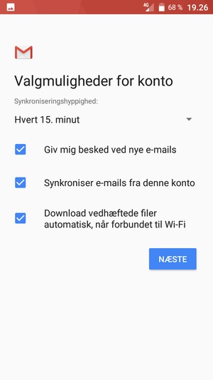 Vælg NÆSTE