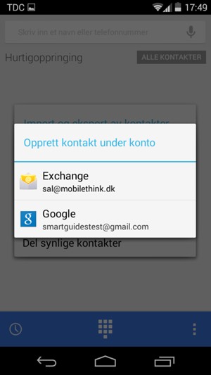 Velg din Google-konto