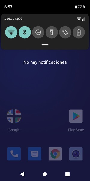 Deslice hacia abajo el menú superior de nuevo