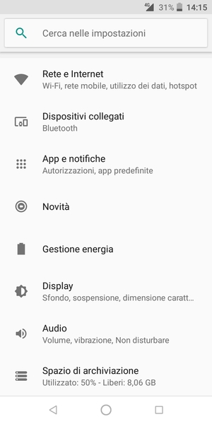 Scorri e seleziona Gestione energia