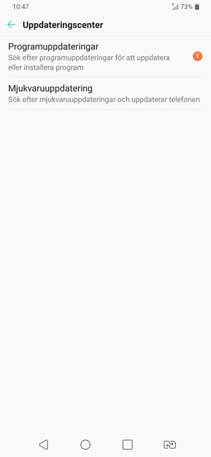 Välj Mjukvaruuppdatering
