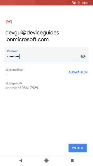 Geben Sie Ihre Passwort ein und wählen Sie WEITER