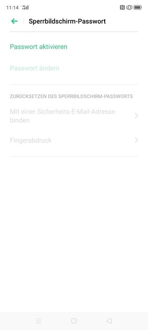 Wählen Sie Passwort aktivieren