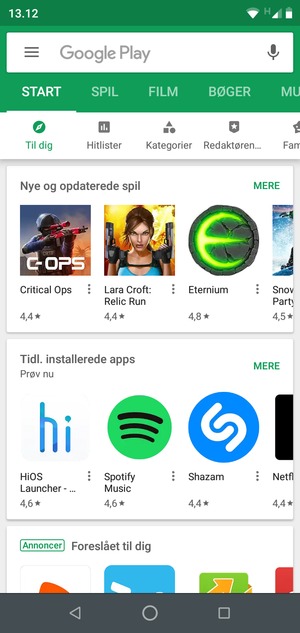 Vælg søgefeltet