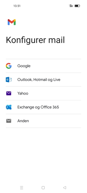 Vælg Outlook, Hotmail og Live